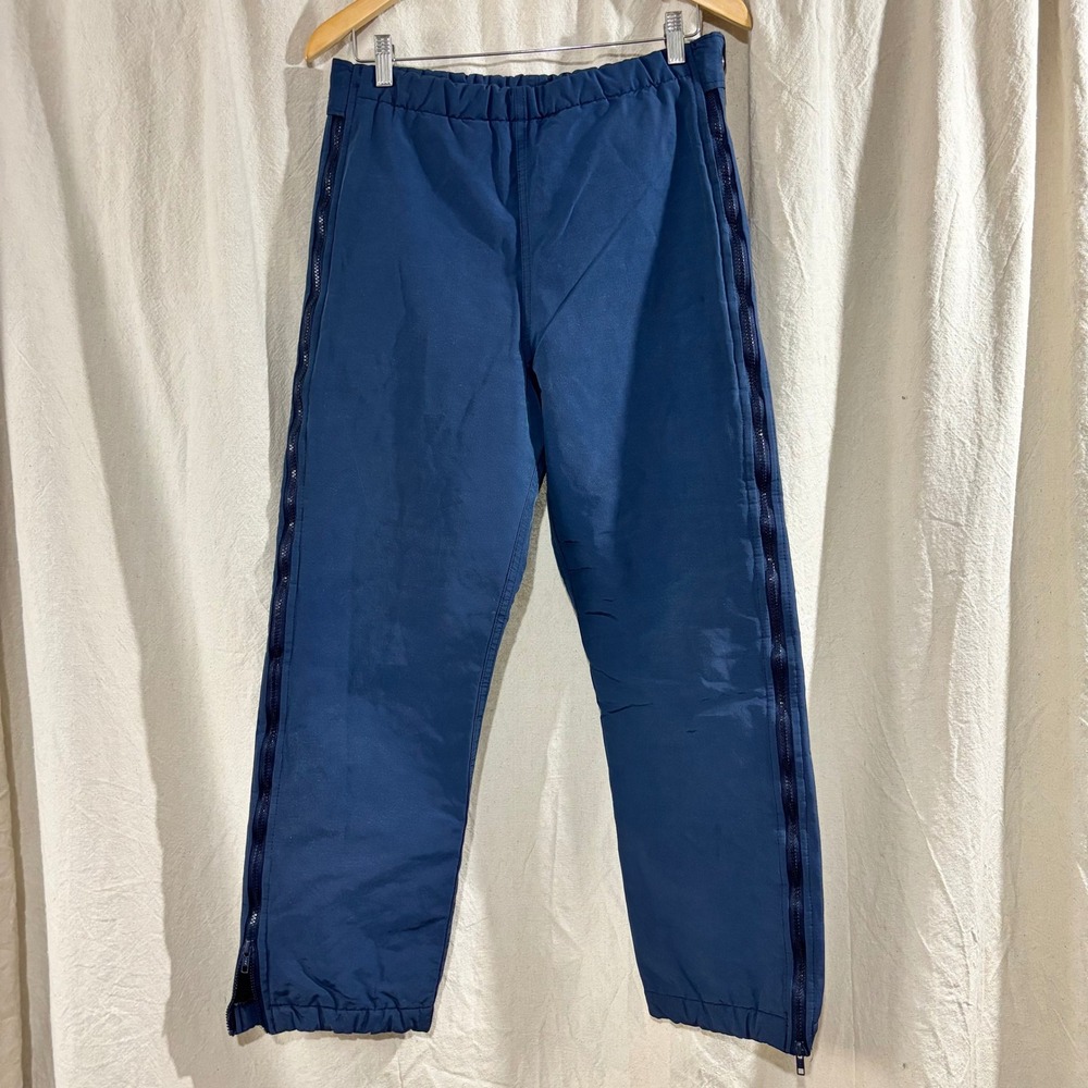 Vintage 80s LL Bean Snow Ski Pants Navy Blue Full Side Zip Mens Medium 32x28